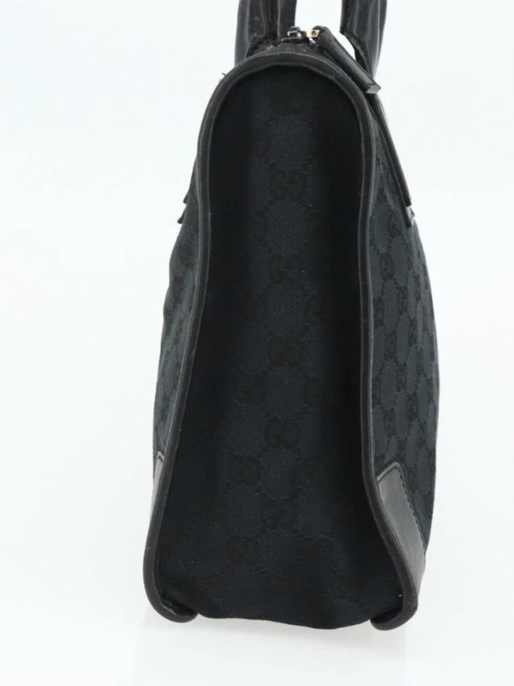 GUCCI GG Canvas Tote Bag Black Gold Auth 177786 - Picture 4 of 16